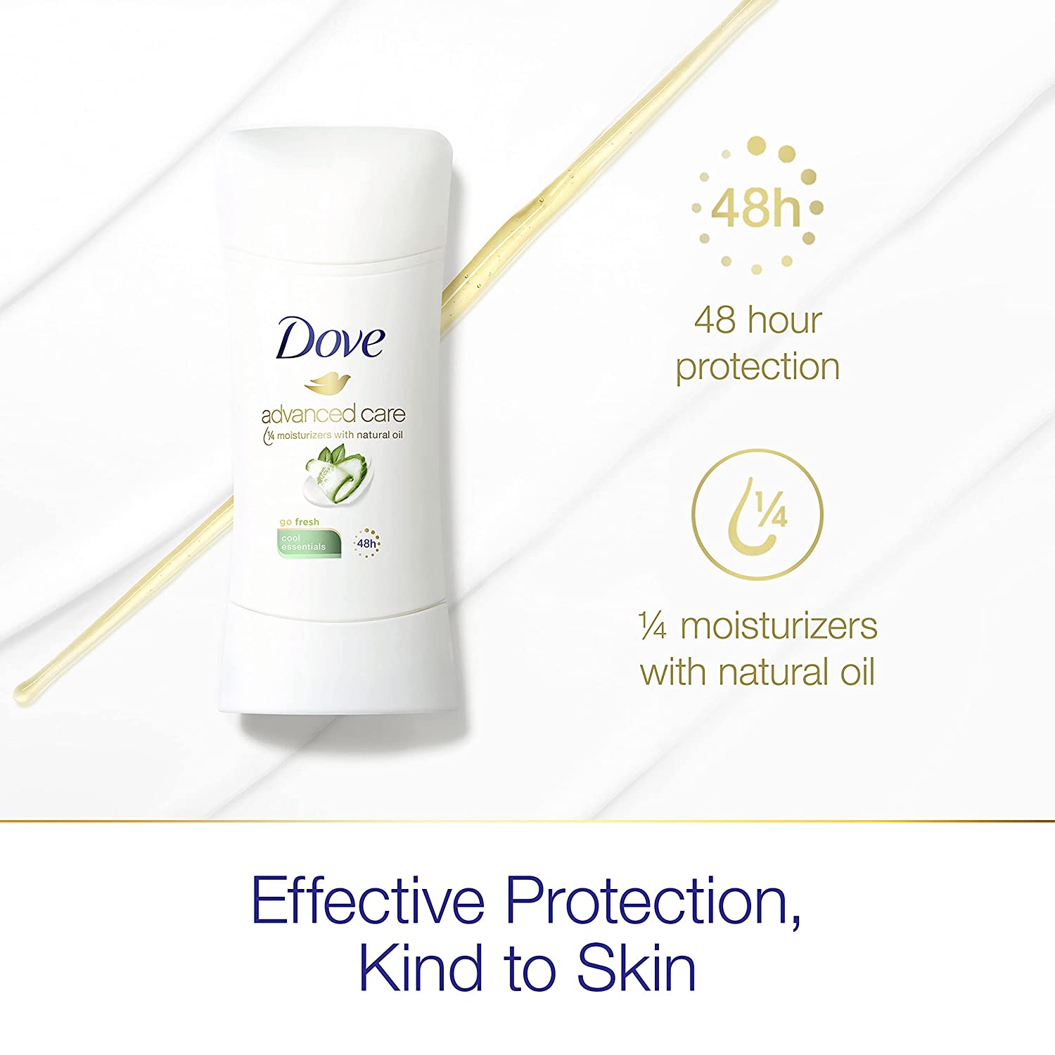 Dove Advanced Care Antiperspirant Deodorant Stick for Women Cool Essentials For 48 Hour Protection And Soft And Comfortable Underarms 2.6 Ounce (Pack of 12) - Image 5